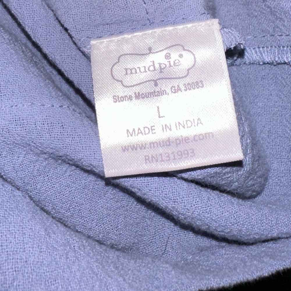 EUC Mudpie Size Large Off the Shoulder Blue Boutique Dress - Picture 9 of 10